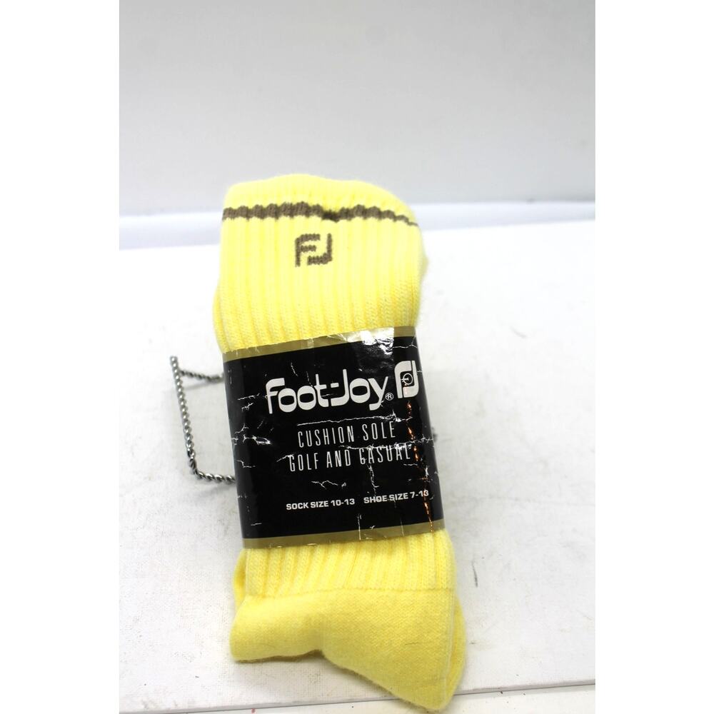 Foot Joy Vintage 80's Yellow & Tan Cushion Sole Socks NEW